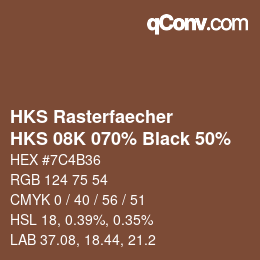 Color code: HKS Rasterfaecher - HKS 08K 070% Black 50% | qconv.com