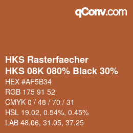 Farbcode: HKS Rasterfaecher - HKS 08K 080% Black 30% | qconv.com