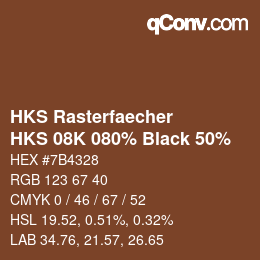 Code couleur: HKS Rasterfaecher - HKS 08K 080% Black 50% | qconv.com