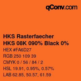 カラーコード: HKS Rasterfaecher - HKS 08K 090% Black 0% | qconv.com