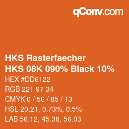 カラーコード: HKS Rasterfaecher - HKS 08K 090% Black 10% | qconv.com