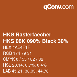 Color code: HKS Rasterfaecher - HKS 08K 090% Black 30% | qconv.com