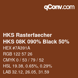 Código de color: HKS Rasterfaecher - HKS 08K 090% Black 50% | qconv.com