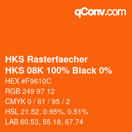 カラーコード: HKS Rasterfaecher - HKS 08K 100% Black 0% | qconv.com