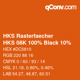 Farbcode: HKS Rasterfaecher - HKS 08K 100% Black 10% | qconv.com