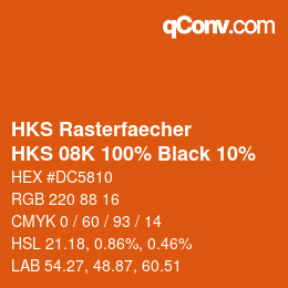 Color code: HKS Rasterfaecher - HKS 08K 100% Black 10% | qconv.com