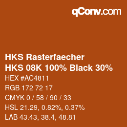Farbcode: HKS Rasterfaecher - HKS 08K 100% Black 30% | qconv.com