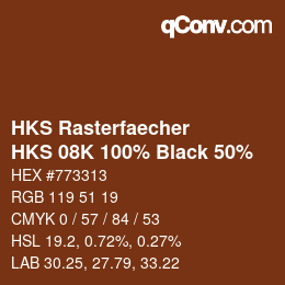 Color code: HKS Rasterfaecher - HKS 08K 100% Black 50% | qconv.com