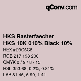 Farbcode: HKS Rasterfaecher - HKS 10K 010% Black 10% | qconv.com