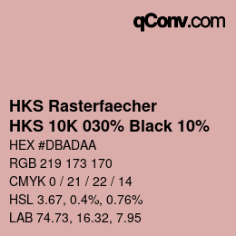 カラーコード: HKS Rasterfaecher - HKS 10K 030% Black 10% | qconv.com