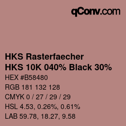 カラーコード: HKS Rasterfaecher - HKS 10K 040% Black 30% | qconv.com