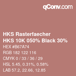 カラーコード: HKS Rasterfaecher - HKS 10K 050% Black 30% | qconv.com