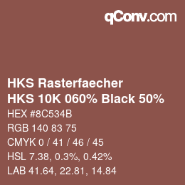 Code couleur: HKS Rasterfaecher - HKS 10K 060% Black 50% | qconv.com