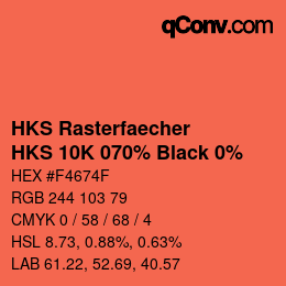 カラーコード: HKS Rasterfaecher - HKS 10K 070% Black 0% | qconv.com