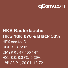 Código de color: HKS Rasterfaecher - HKS 10K 070% Black 50% | qconv.com
