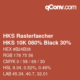 カラーコード: HKS Rasterfaecher - HKS 10K 080% Black 30% | qconv.com
