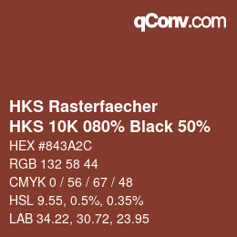 カラーコード: HKS Rasterfaecher - HKS 10K 080% Black 50% | qconv.com