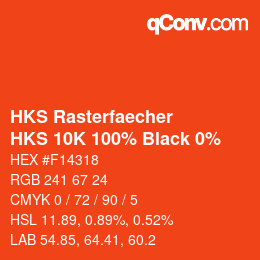Code couleur: HKS Rasterfaecher - HKS 10K 100% Black 0% | qconv.com
