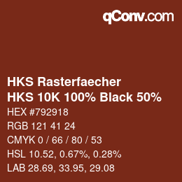 Farbcode: HKS Rasterfaecher - HKS 10K 100% Black 50% | qconv.com