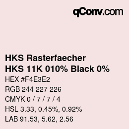 Código de color: HKS Rasterfaecher - HKS 11K 010% Black 0% | qconv.com