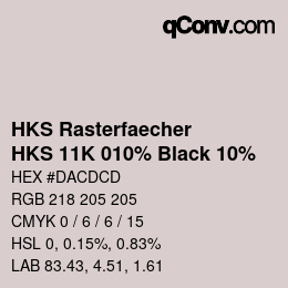Code couleur: HKS Rasterfaecher - HKS 11K 010% Black 10% | qconv.com