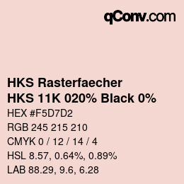 Código de color: HKS Rasterfaecher - HKS 11K 020% Black 0% | qconv.com