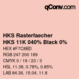 Code couleur: HKS Rasterfaecher - HKS 11K 040% Black 0% | qconv.com