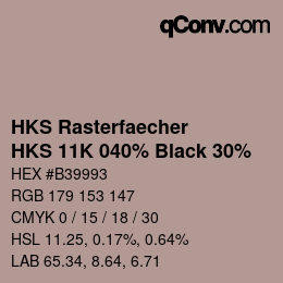 Color code: HKS Rasterfaecher - HKS 11K 040% Black 30% | qconv.com