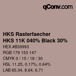 Code couleur: HKS Rasterfaecher - HKS 11K 040% Black 30% | qconv.com