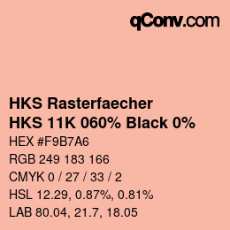 Color code: HKS Rasterfaecher - HKS 11K 060% Black 0% | qconv.com