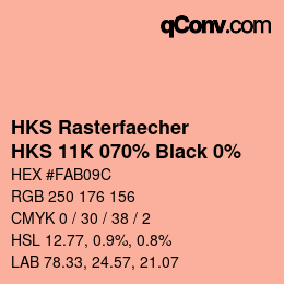 カラーコード: HKS Rasterfaecher - HKS 11K 070% Black 0% | qconv.com