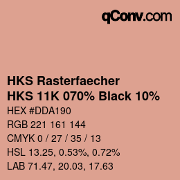 Código de color: HKS Rasterfaecher - HKS 11K 070% Black 10% | qconv.com
