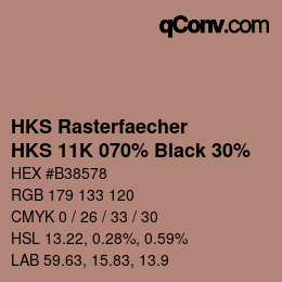 カラーコード: HKS Rasterfaecher - HKS 11K 070% Black 30% | qconv.com