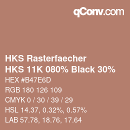 Code couleur: HKS Rasterfaecher - HKS 11K 080% Black 30% | qconv.com