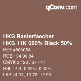 Farbcode: HKS Rasterfaecher - HKS 11K 080% Black 50% | qconv.com