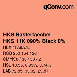 Código de color: HKS Rasterfaecher - HKS 11K 090% Black 0% | qconv.com