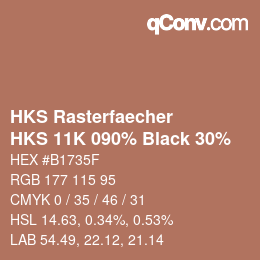 カラーコード: HKS Rasterfaecher - HKS 11K 090% Black 30% | qconv.com