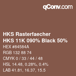 カラーコード: HKS Rasterfaecher - HKS 11K 090% Black 50% | qconv.com