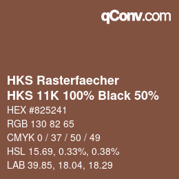 カラーコード: HKS Rasterfaecher - HKS 11K 100% Black 50% | qconv.com