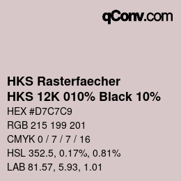 Color code: HKS Rasterfaecher - HKS 12K 010% Black 10% | qconv.com