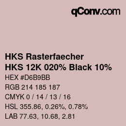 カラーコード: HKS Rasterfaecher - HKS 12K 020% Black 10% | qconv.com