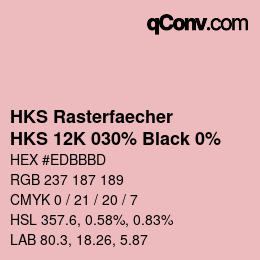 カラーコード: HKS Rasterfaecher - HKS 12K 030% Black 0% | qconv.com