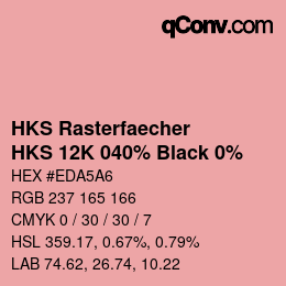 Color code: HKS Rasterfaecher - HKS 12K 040% Black 0% | qconv.com
