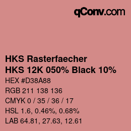 カラーコード: HKS Rasterfaecher - HKS 12K 050% Black 10% | qconv.com