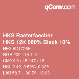 カラーコード: HKS Rasterfaecher - HKS 12K 060% Black 10% | qconv.com