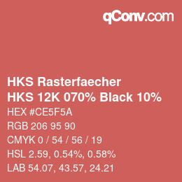 Color code: HKS Rasterfaecher - HKS 12K 070% Black 10% | qconv.com