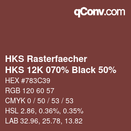 Color code: HKS Rasterfaecher - HKS 12K 070% Black 50% | qconv.com