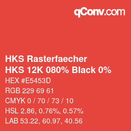 Color code: HKS Rasterfaecher - HKS 12K 080% Black 0% | qconv.com
