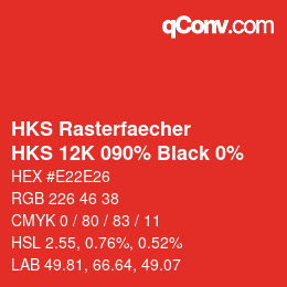 Farbcode: HKS Rasterfaecher - HKS 12K 090% Black 0% | qconv.com