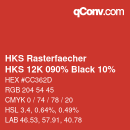 カラーコード: HKS Rasterfaecher - HKS 12K 090% Black 10% | qconv.com